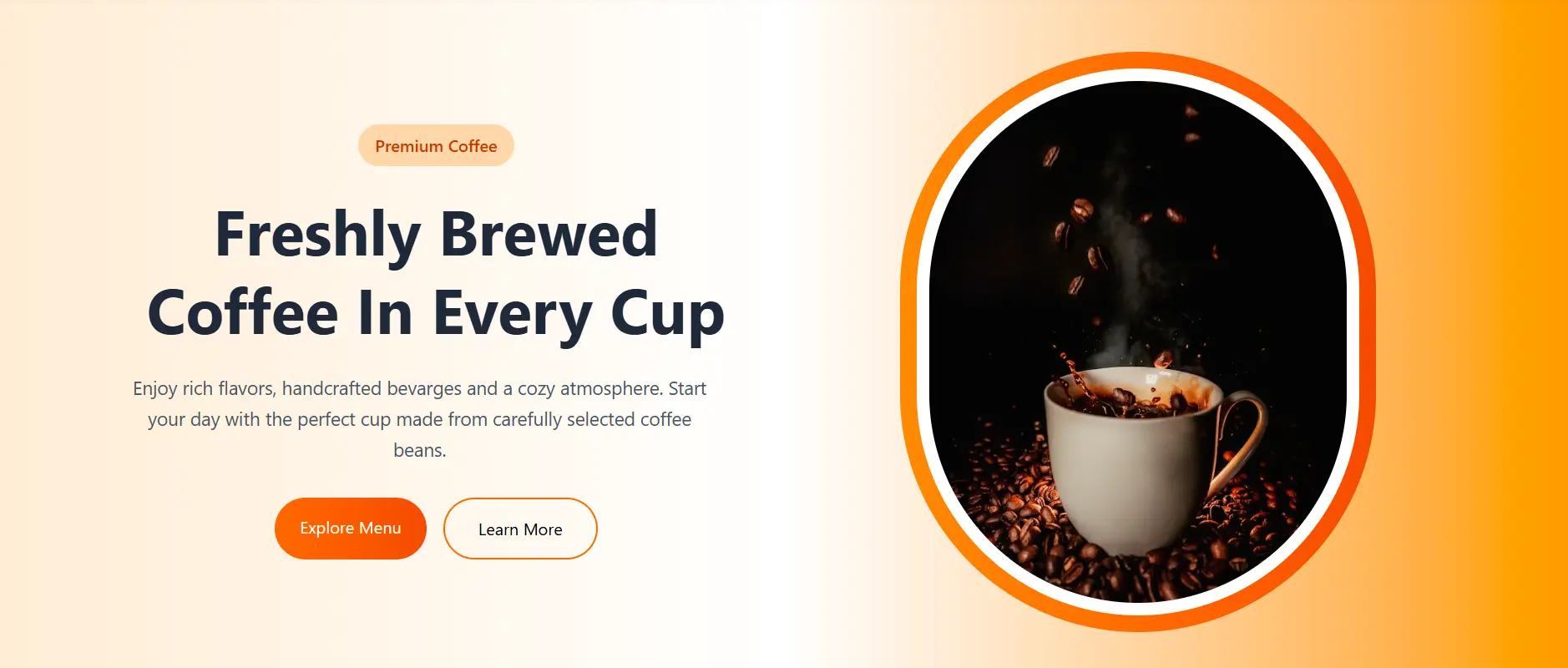 Coffee page website preview