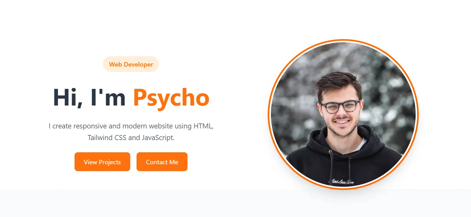 Portfolio website preview