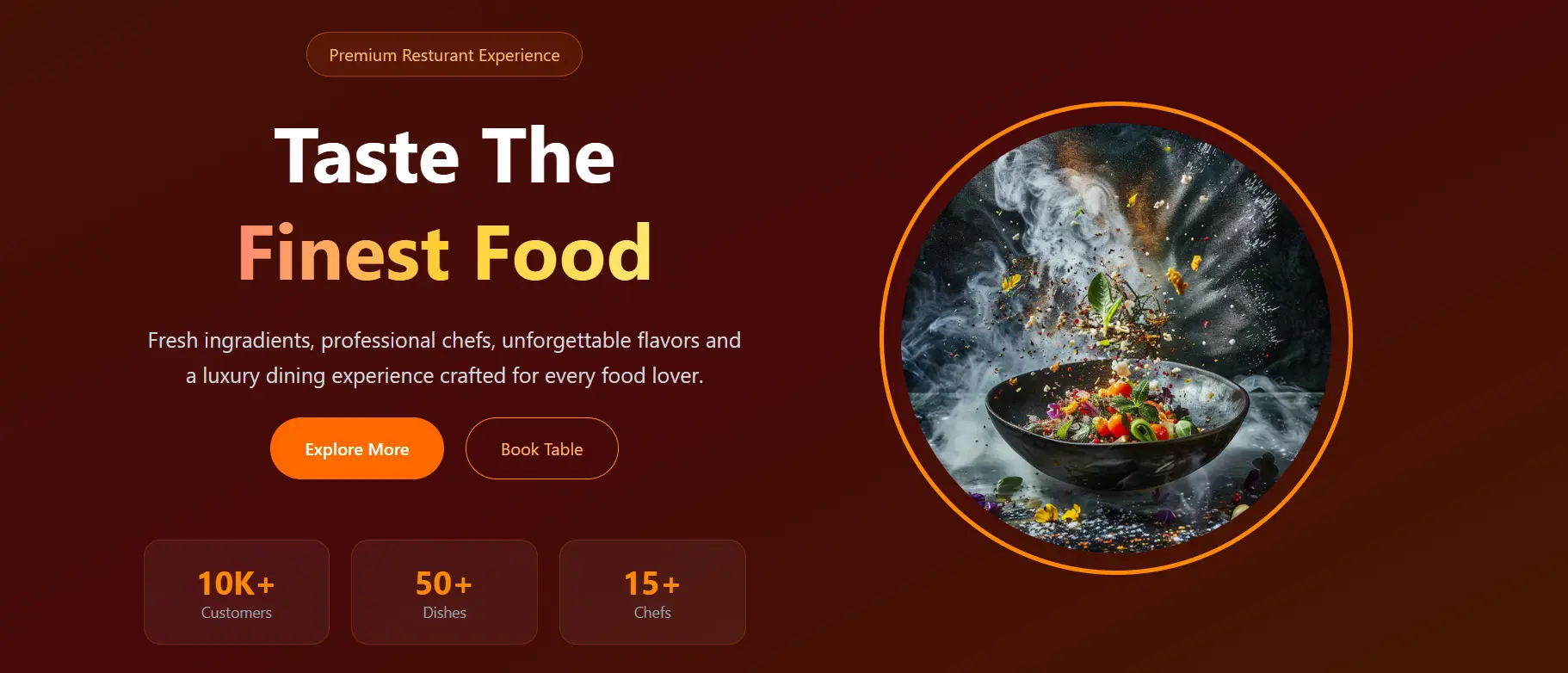 Restaurant website preview